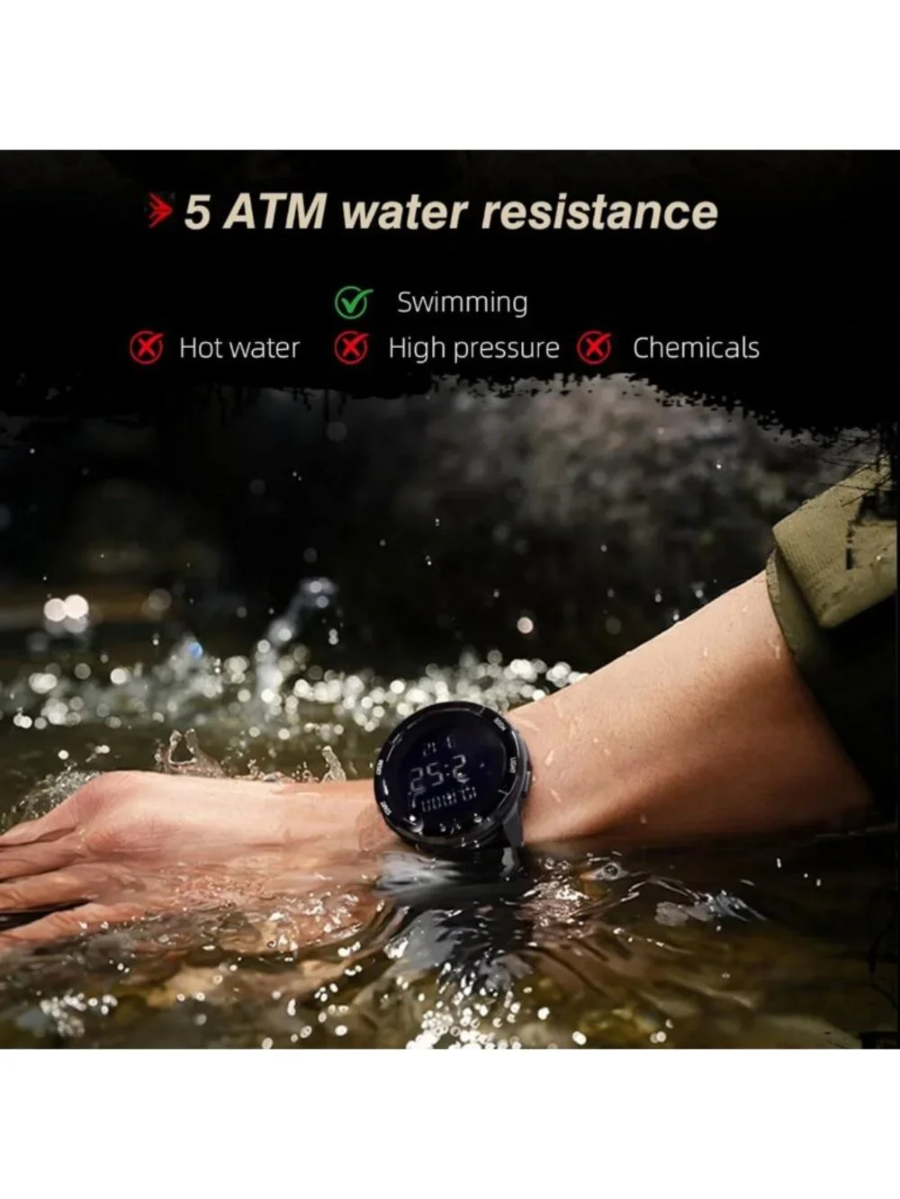Tactical Waterproof Sports Watch for Men & Women | LED Backlight, Stopwatch